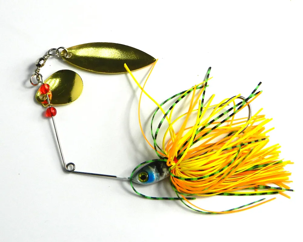 HENGJIA 4 stks/partij 17.4g 0.61 oz Spinner Aas Vissen Lokken Lepels Zoetwater Ondiepe Bas Snoekbaarzen Minnow Spinnerbait Lokt