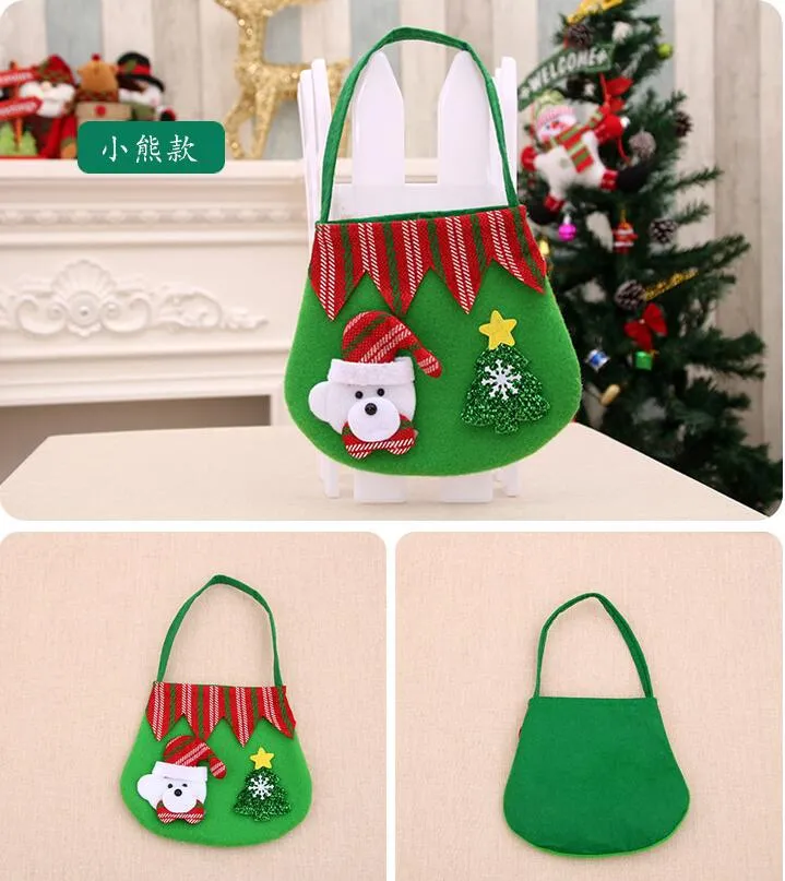 Borsa natalizia caramelle Babbo Natale Elf Spirit borse bambini Candy Gift Sweet Sack Treat Bag Decorazione l'albero di Natale