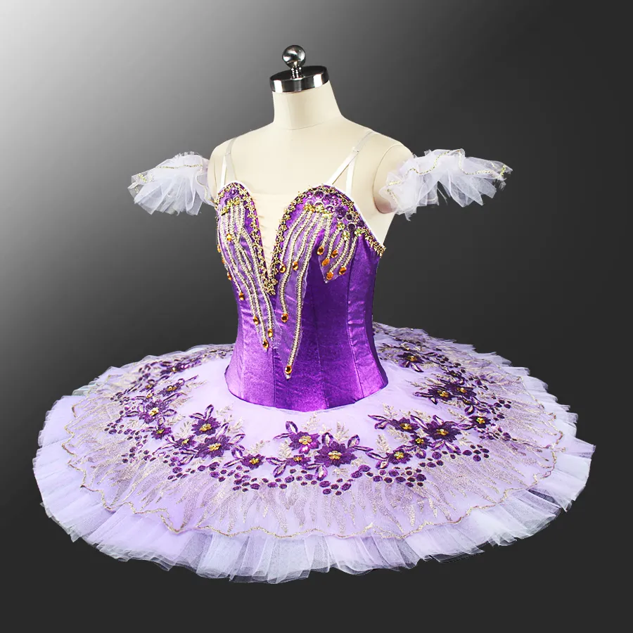 Vuxen lila professionell tutu klassisk balett tutu grils scen ballerina kostym danskläder ld0049