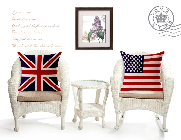 국기 쿠션 커버 미국 영국 캐나다 프랑스 깃발 베개 케이스 홈 오피스 Decors 고품질의 아름다운 베개 커버 DHL