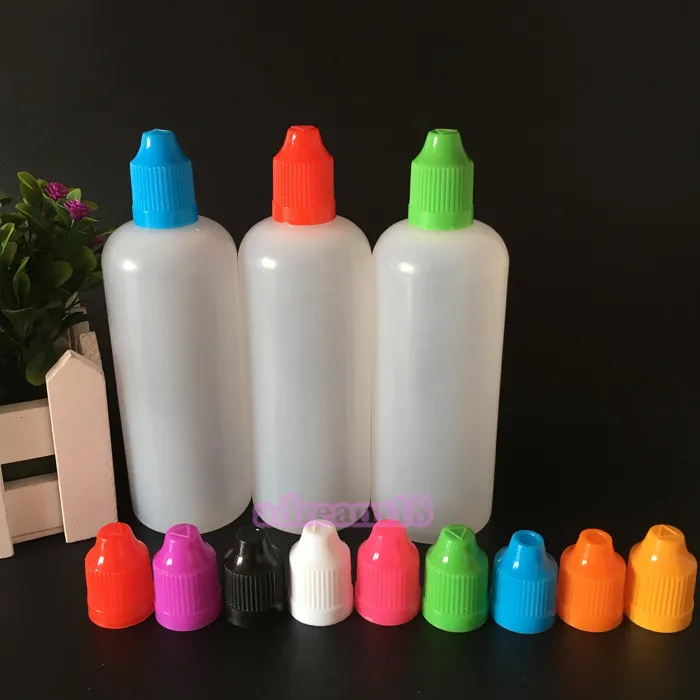 Tropfflaschen aus dickem Kunststoff, 120 ml, 4 Unzen, LDPE-Kunststoff, mit kindersicheren Sicherheitsverschlüssen und Spitzen