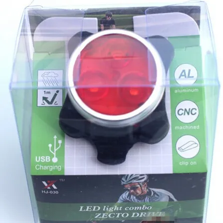 Rowerowy rowerowy MTB Bike USB Akumulator 160LM 3LED Head Front Tylne tylne Clip Lampa Światła 2 Kolory 2016 New Arriva HJ-030