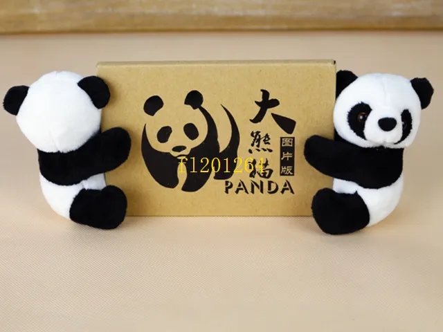 /ロット送料無料Panda Plush Doll Miniぬいぐるみ動物10cmソフトパンダカーテンクリップ
