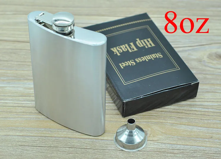 Pocket Hip Flask With Funnel 4oz 5oz 6oz 7oz 8oz 10oz Stainless Steel Hip Flasks Portable Flagon Ounce Whisky Stoup Wine Pot Alcohol Bottle Factory Logo Customized