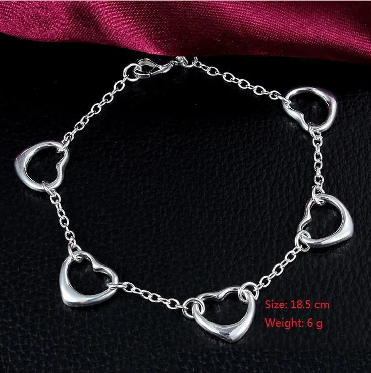 Wholesale 925 Sterling Silver Plated Fashion Link Chain Bracelets Jewelry