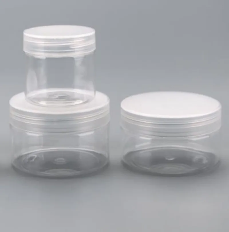 50/100/120/150 ml pots de récipient cosmétique en plastique PET avec couvercles transparents fard à paupières baume à lèvres ongles poudre perles bijoux crème bouteille de cire