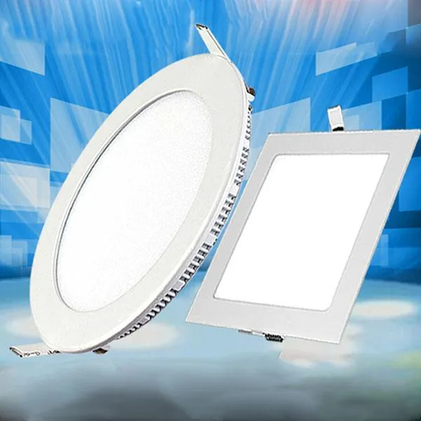 超薄型LED天井の陥凹パネルライトダウンライト丸角3W 9W 12W 18W屋内照明AC85-265V CE UL