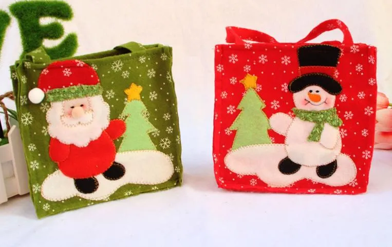 Christmas Snowman Santa Claus Candy Gift bag Treat Bags Kids Present Wrap favors Bag party Holiday decor red Gift Wrap festive supplies