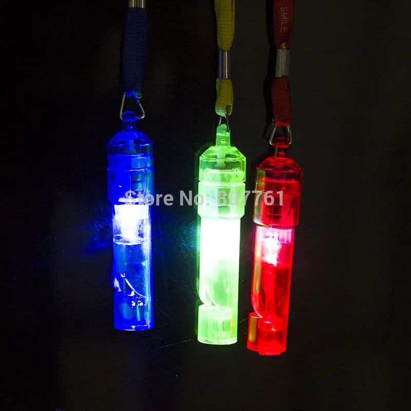 7.5 * 1.5 CM Led Whistle Light Up Whistle para Favores de partido Color de la mezcla 1000 unids Envío gratis por DHL M091