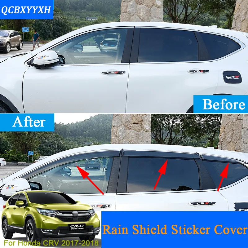 Car Styling Awnings Shelters Window Visors For Honda CRV CR-V 5th 2017 2018 Sun Rain Shield window trim Stickers Covers