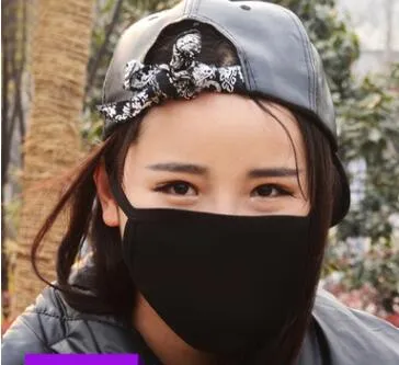 Anti-Toz Pamuk Ağız Yüz Maskesi Unisex Adam Kadın Bisiklete binme Siyah Moda Yüksek kalite ücretsiz kargo