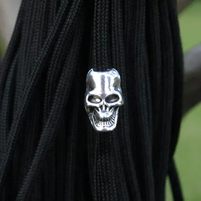 50pecKeychain Ring Buckle DIY String outdoor paracord accessories Pendant Metal Skull beads Pirate Camping