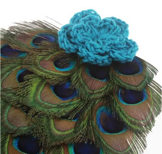 Zestaw kostiumów Baby Peacock Cloak Nowonborbowy Pography Cape Peacock Feather z opaską na głowę szydełka Zwierzę