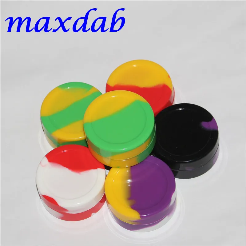 Non Stick Silicone Jars box Round Shape 22ML 55mmX28mm Dab Wax Vaporizer Oil Silicone Container In Stock