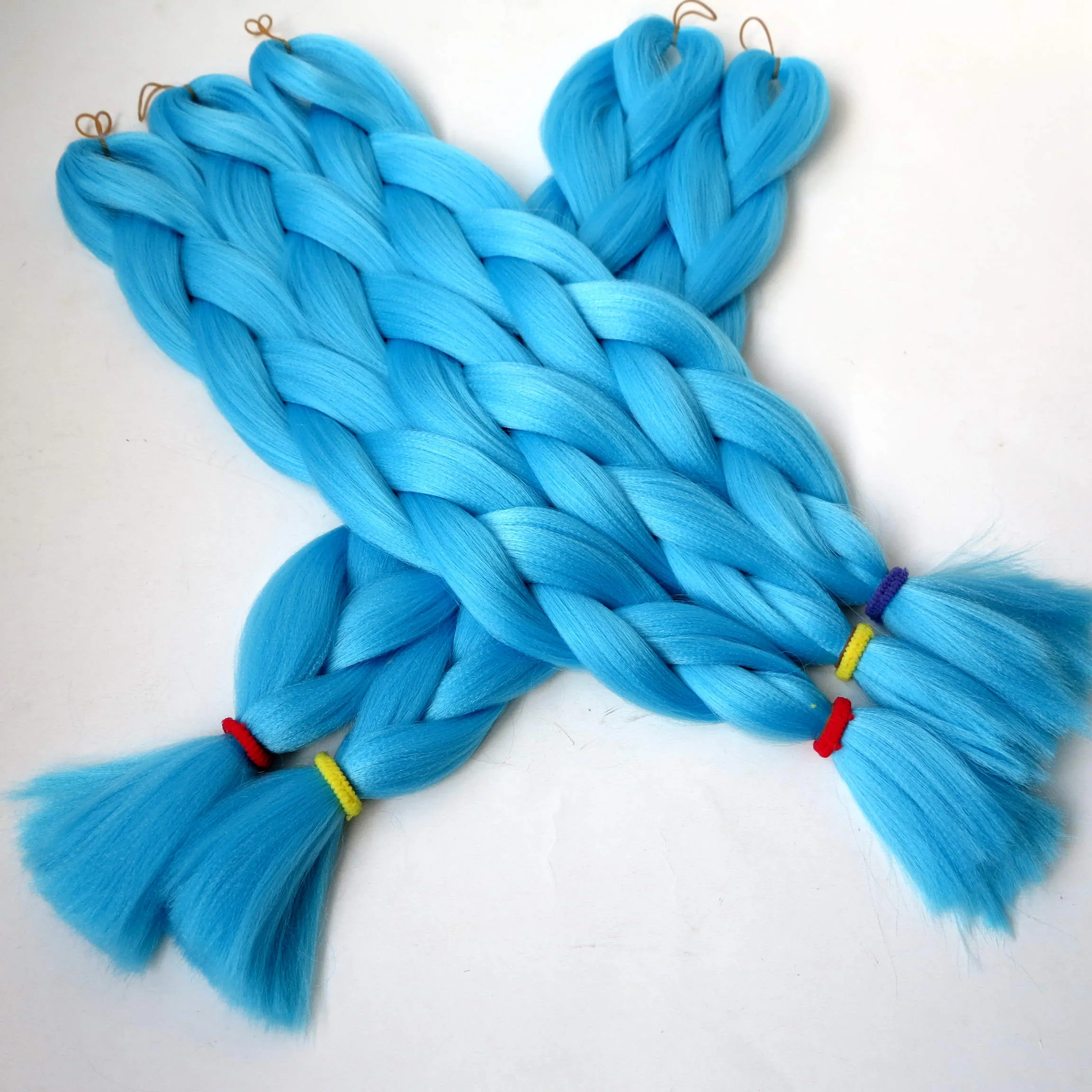 Бесплатная доставка 24 "80G Aqua Nigth Blue Color Jumbo Coards Синтетические синтетические плетеные волосы Джумбо оплетка