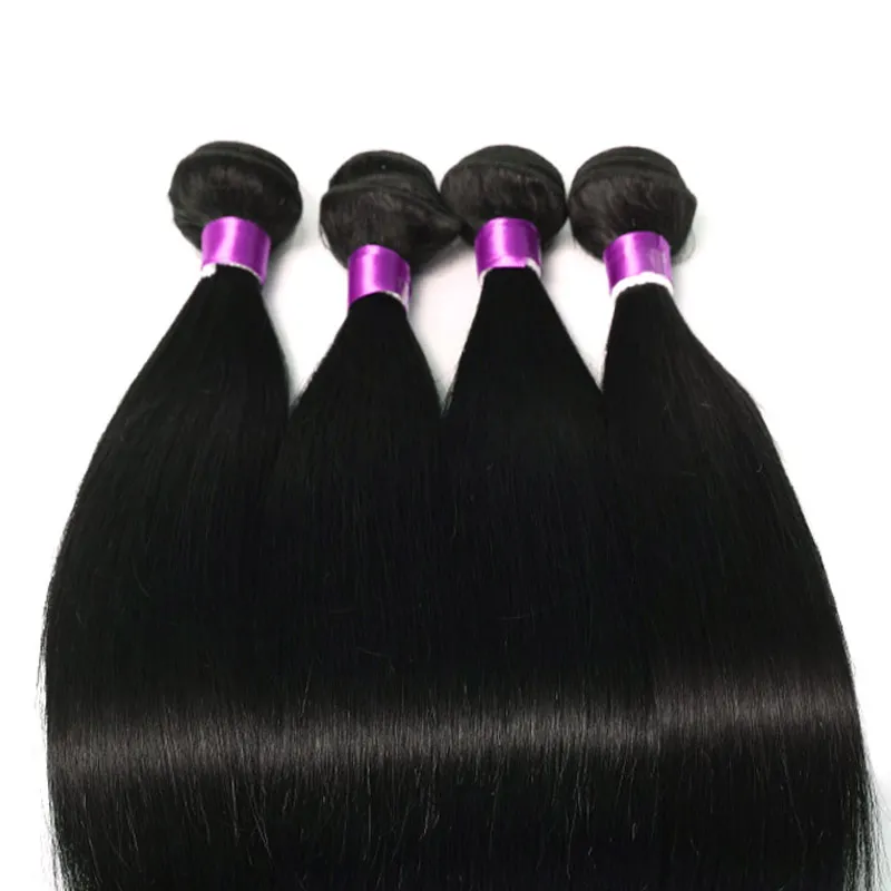 Extensions de cheveux humains brésiliens droits vierges paquets de cheveux brésiliens naturel noir cheveux vierges brésiliens tissages droits straigh6455254