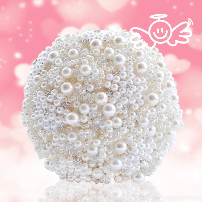 Perles De Luxe Bouquet Artificiel À La Main Cristal Ivoire Broche Bouquet 2018 Nouveaux Fleurs De Mariage Bouquets De Mariée221h