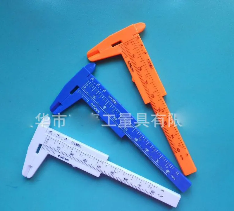 プラスチック測定ツール小型バーニアキャリパー1 mm /ミニルーラーマイクロメーターゲージ80 mm長さの贈り物キャリパー測定促進ギフトのための測定値