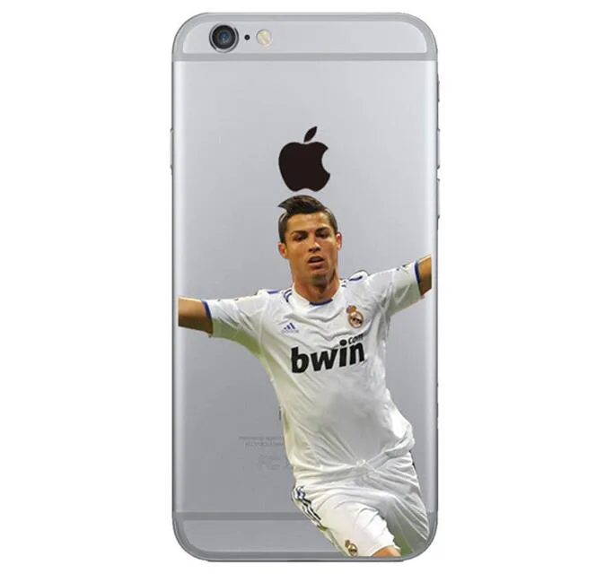 Case para apple iphone 7 iphone 8 case capa pc basquete jogador de futebol casos de telefone claro para iphone7 case para iphone 6