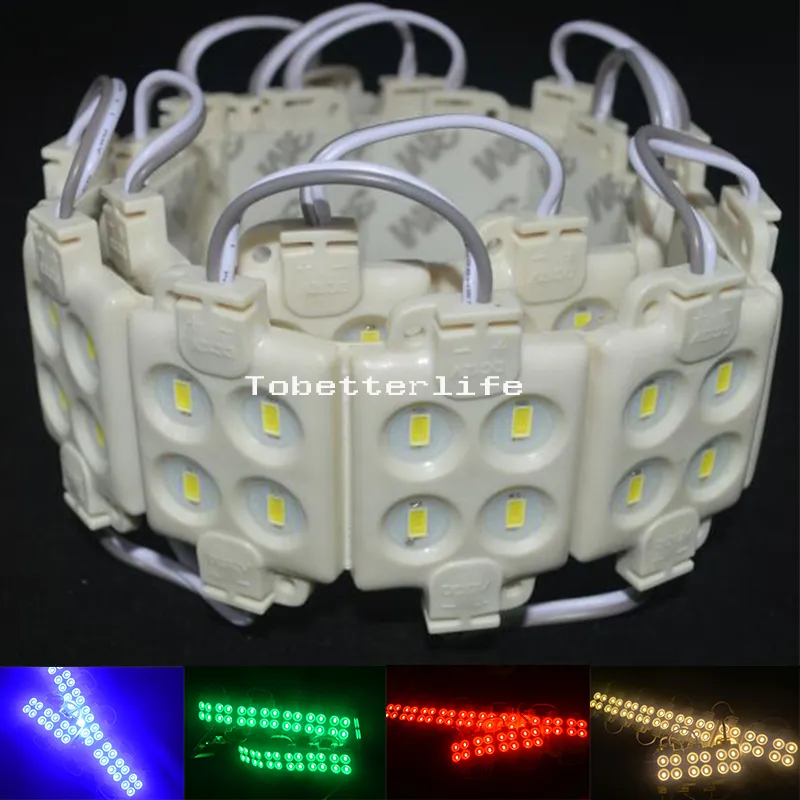 Su geçirmez led moduels 4LEDs SMD 5730 ABS Enjeksiyon Led Işıklar Beyaz Kırmızı / Yeşil / Mavi / Soğutma / Isınma Led Modül Işık 160 Açı DC 12V