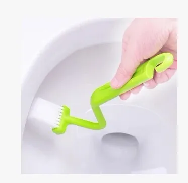 Posta gratuita diretta / bagno di famiglia Toilette a forma di V all'interno della spazzola per angoli Spazzola per la pulizia piegata della nuova spazzola per WC