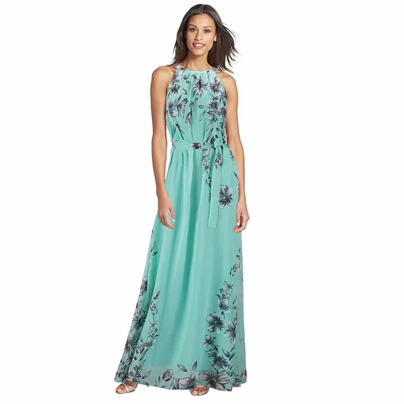 Style d'été imprimé floral plage d'été robes de demoiselle d'honneur bohème robe longue en mousseline de soie mélangée, plus la taille S-6XL honneur sexy robes de soirée Boho