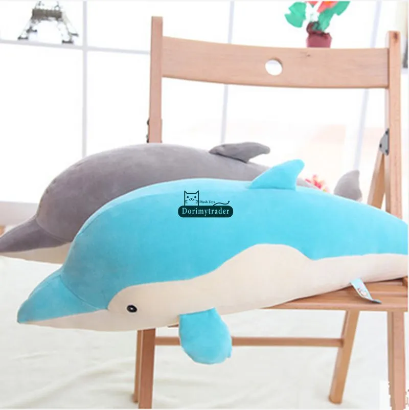 Dorimytrader 90cm Giant Plush Emulational Dolphin Toy Stuffed Soft Big 35039039 Animal Dolphin Pillow Doll Nice Baby Gift D2388949