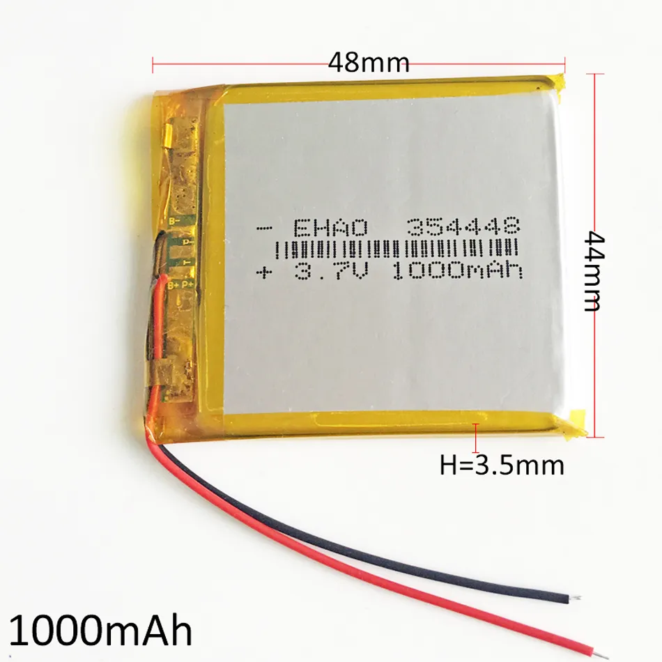 354448 3,7 V 1000 mAh Lithium-Polymer-LiPo-Akku Li-Ionen-Zellen für MP3 GPS PSP Pocket E-Books Bluetooth RECORDER PEN