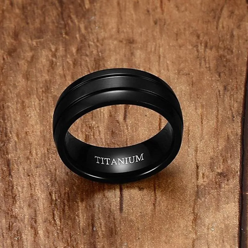 Nouvelle arrivée anneaux en acier en titane noir pour la bande de mariage GoldblackSteel Dinger Ring For Mens Womens6540170