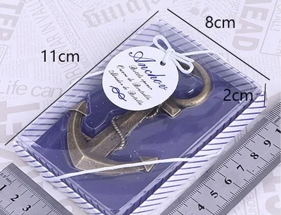 Fashion Hot Party favor Wedding Birthday Vintage Aeneous Anchor Shaped Bottle Opener Beer Opener KD1