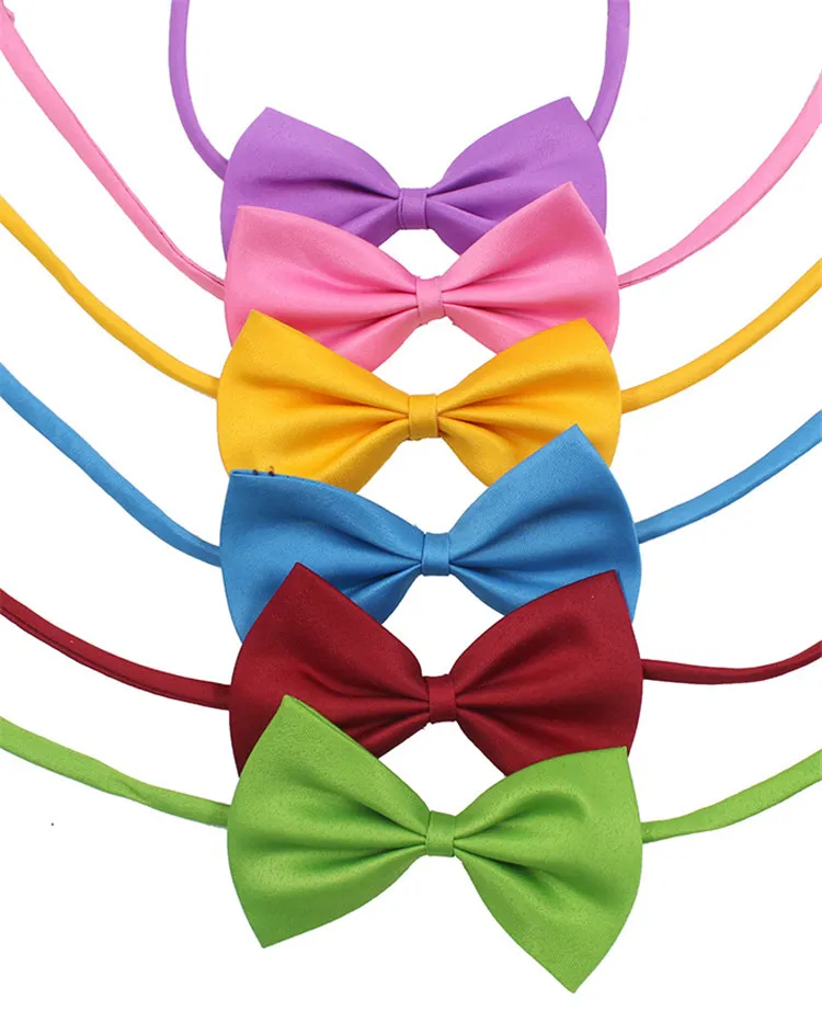 Pet tie Dog tie collar flower accessories decoration Supplies Pure color bowknot necktie IA626