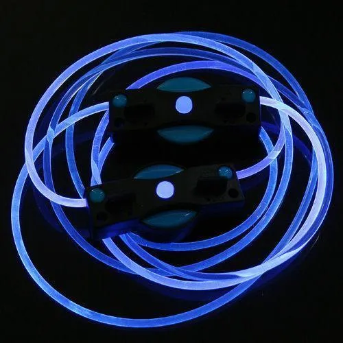 Lacci per scarpe con luci a LED Colore blu nella notte oscura Lacci per scarpe a LED/Lacci per scarpe EL in 10 pezzi (5 paia per un pacchetto)