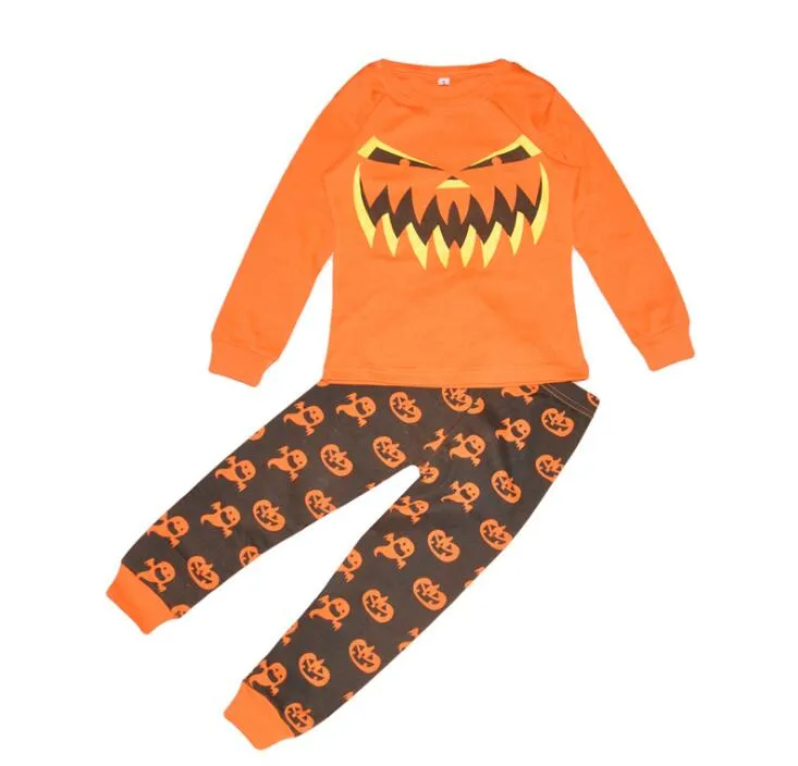 Pijama da criança Cosplay Terno Do Bebê Meninas Meninos Halloween Pumpkin Costume Crianças Sleepwear Conjuntos de Mobiliário conjuntos de roupas