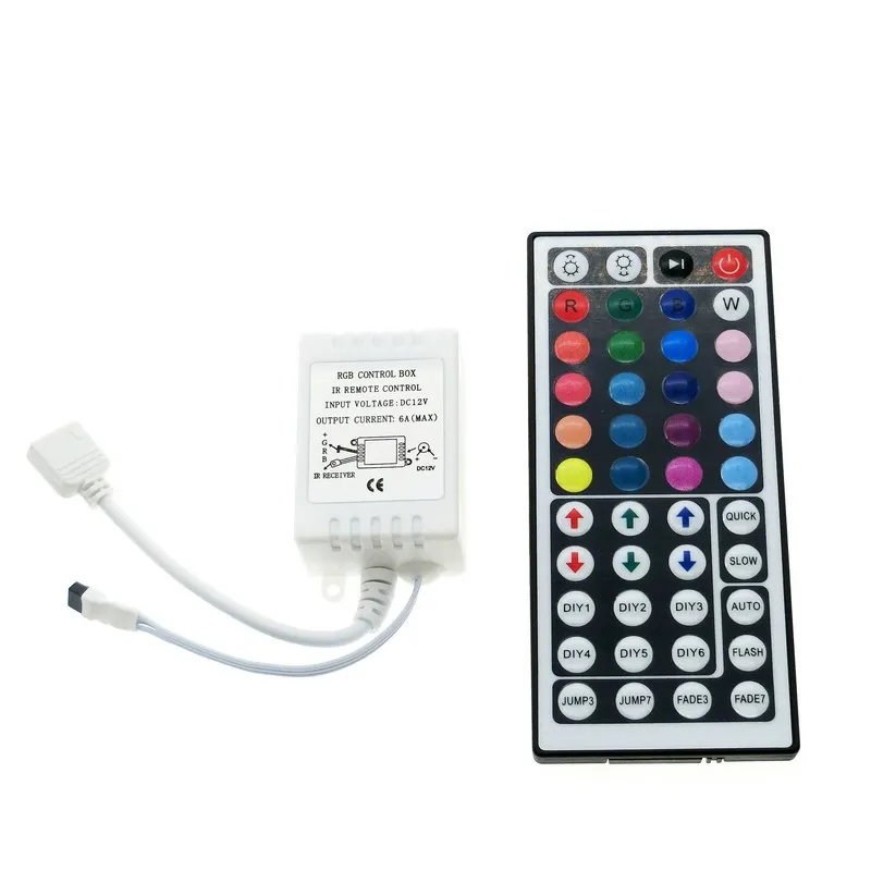 Contrôleur récepteur de télécommande IR LED, 44 touches 12V pour bande lumineuse RGB LED, 100 pièces, expédié par dhl fedex