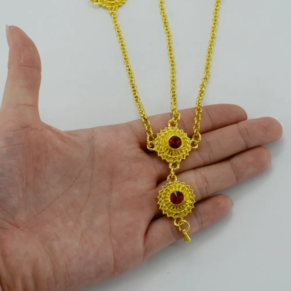 Gold Ethiopian Forehead Chain Head Piece Jewelry 2024 Habesha Eritrea Head Chain Wedding Gifts