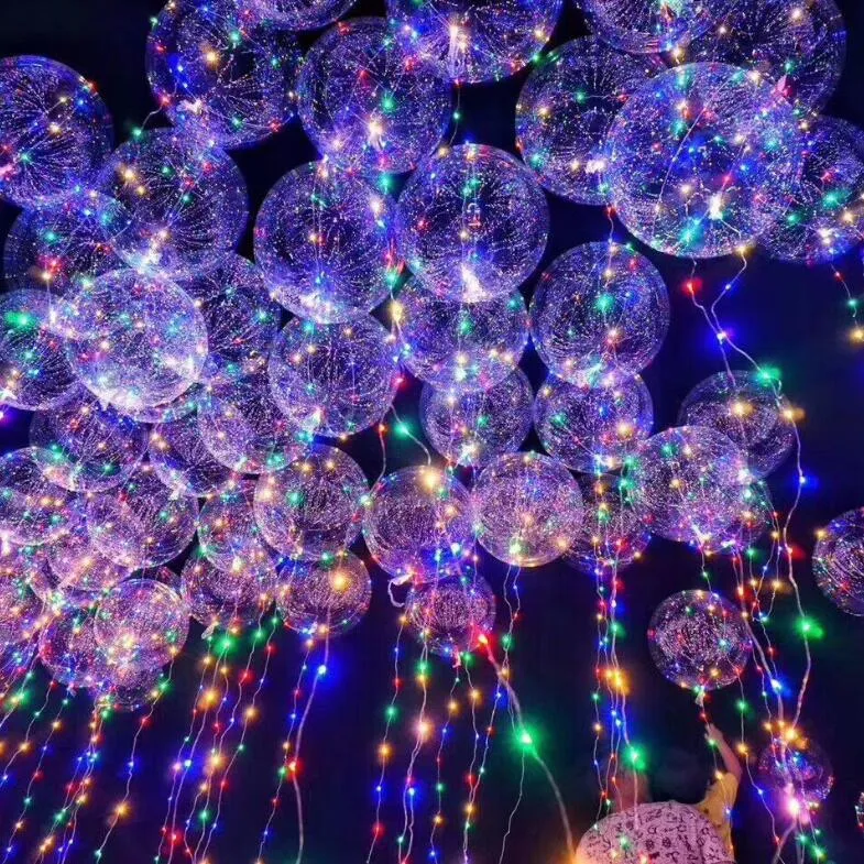 Licht omhoog Speelgoed LED String Lights Flasher Lighting Ballon Wave Ball 18 inch Helium Ballonnen Kerstmis Halloween Decoratie Speelgoed