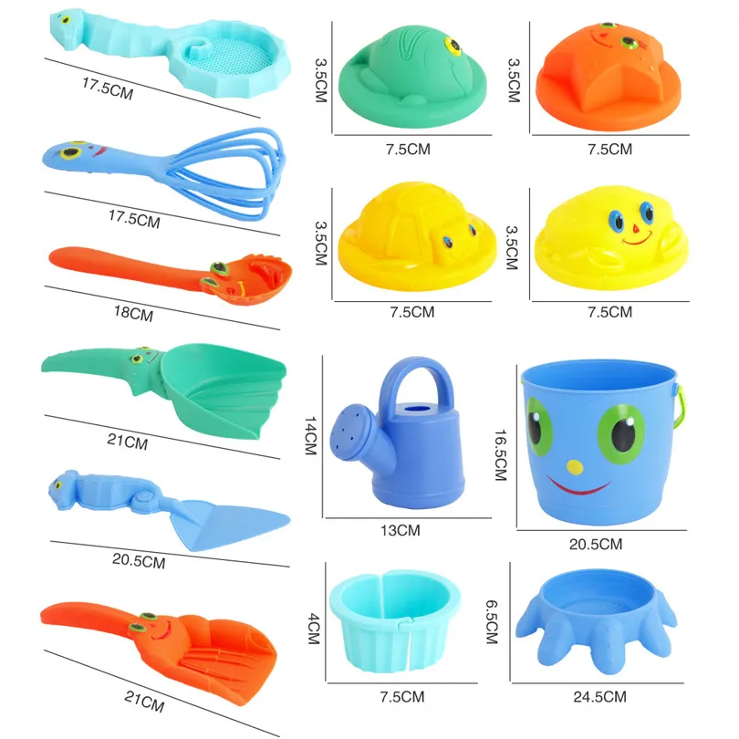 14 stks Hoge Kwaliteit Kinderen Kinderen Zand Strand Emmer Toy Set Classic Toys Bathroom Fun Toys Hawaii Baby Spelen Water Speelgoed