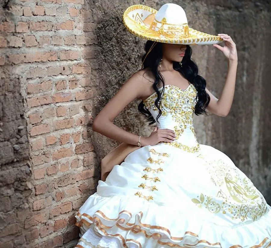 White and gold ball gown cheap