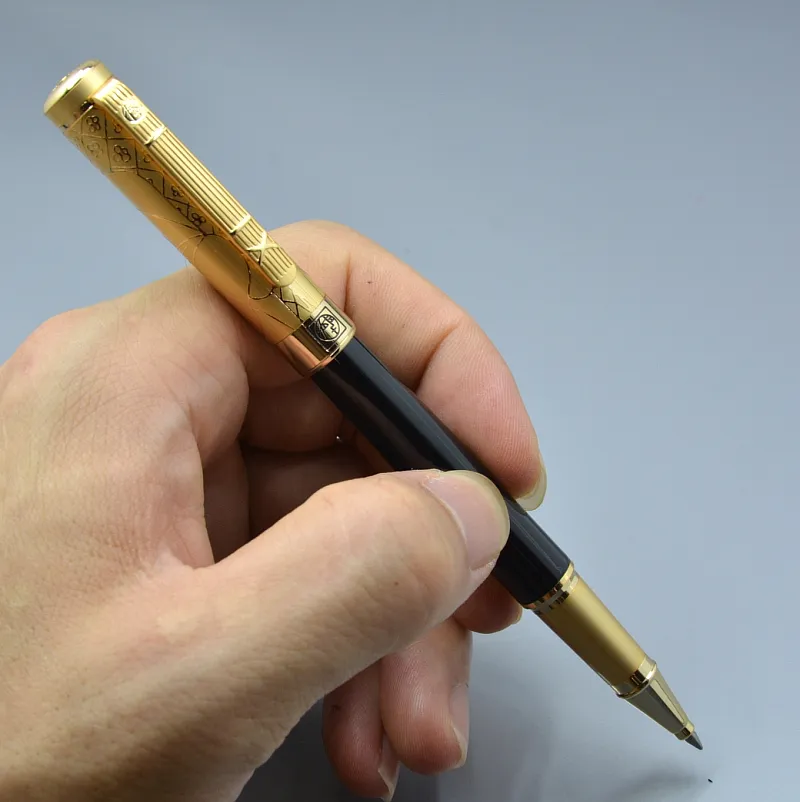 Wysokiej jakości Picasso 902 Czarny i Złoty Roller Pen Business Office Pryweria Luxurs Writing Ball Pens223z