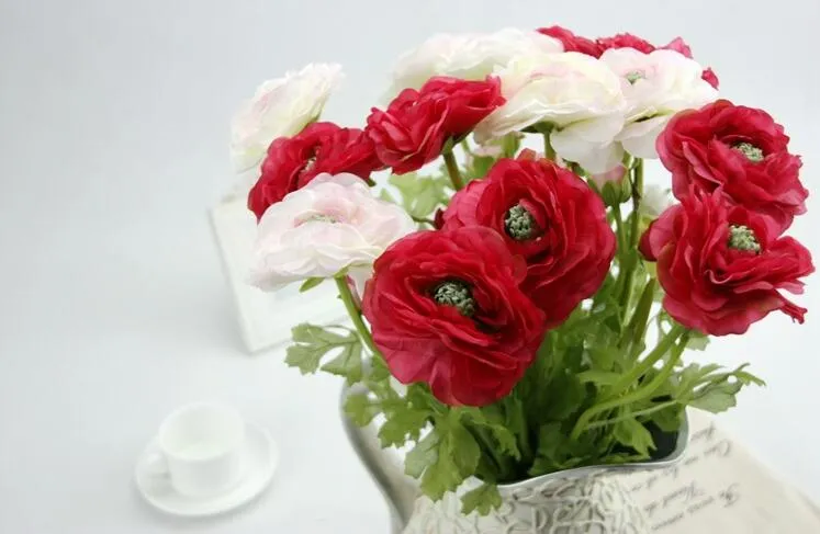 ローズの造花の絹の布の結婚式の家のデザインの花の花束の装飾製品供給送料無料HR017