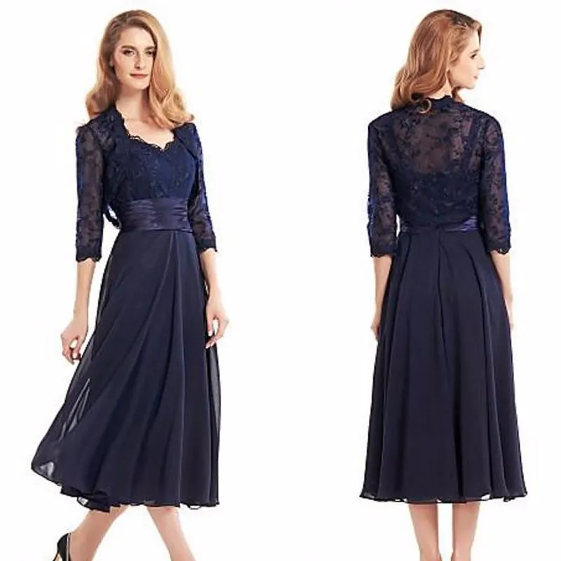 navy dinner dress blue jacket Navy Blazer & Sheath Dress Set main image 1