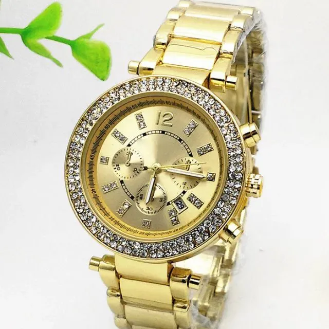 20% de desconto Top 10 M marca diamante Japão movimento pulso de quartzo ouro aço inoxidável relojes negócios moda masculina mulheres qualidade superior wri290D