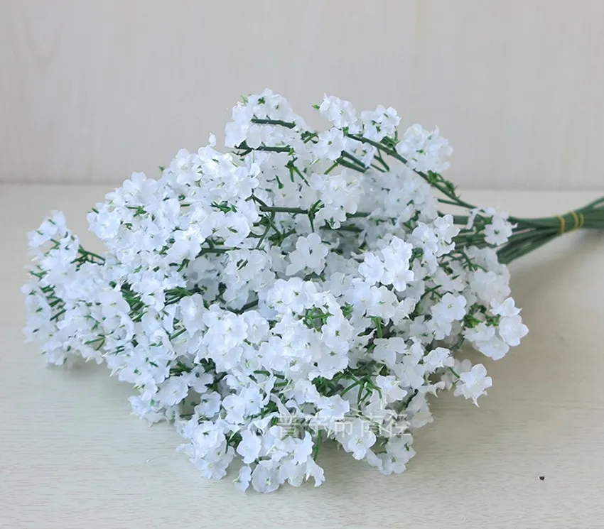 Aartificial Flowers Gypsophila Baby Oddech Fałszywe Jedwabne Kwiaty Roślina Dom Wedding Party Boże Narodzenie Dekoracyjne kwiaty Dekoracja