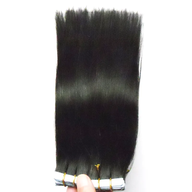 Natural Color Use of human hair Skin Weft brazilian Straight hair tape in human hair extensions 100g 