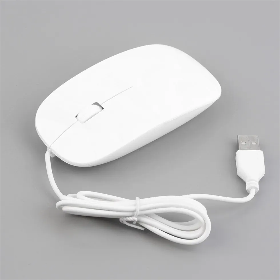 Universal 1200 ppp con conexión de cable ratón óptico ultra delgado ratones USB de alta calidad para PC portátil Macbook Apple Tablet PC de escritorio