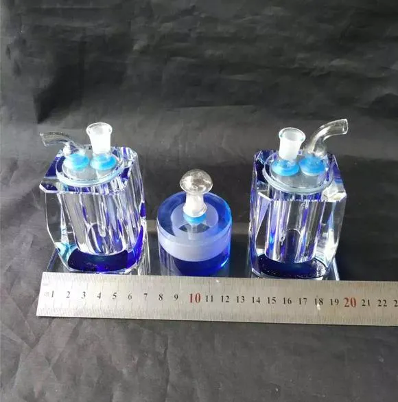 Double with crystal snuff --glass hookah smoking pipe Glass gongs - oil rigs glass bongs glass hookah smoking pipe - vap- vaporizer