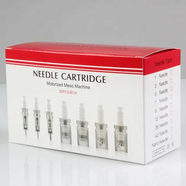 Needles micro derma Disposable 1/3/7/9/12/36/nonometer pin needle cartridge bayonet electric auto micro stamp dpen and tattoo machine tip head