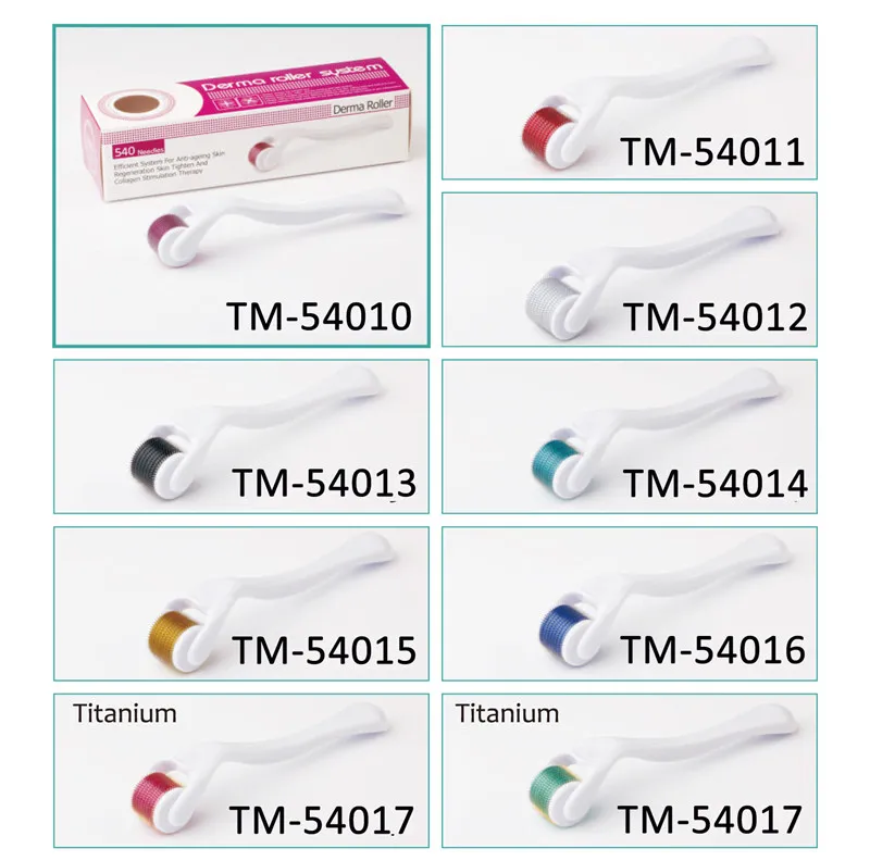 TM- 540 MOQ agujas de acero inoxidable derma roller microneedle meso Roller deramroller para el rejuvenecimiento de la piel de la cara