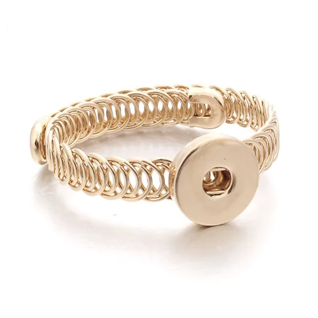 Gold Silver Metal Snap Button Bracelets Bangles Fit 18mm Ginger Snaps Buttons Jewelry For Women Men