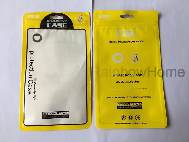 Zip Zipper Lock Plastpåse Retail Package Box Opp Bag för iPhone XS Max XR 8 plus Samsung S8 S9 Telefon Läderfodral